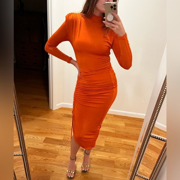 ORANGE KENZIA HIGH NECK BODYSUIT - Picture 8 of 8